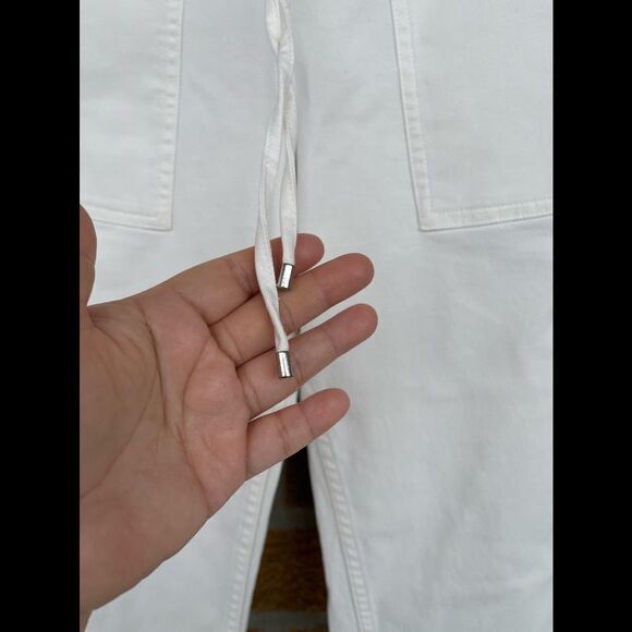 THEORY Cortland Relaxed Cotton Jogger Pants, Ivory size 2 - Picture 7 of 13